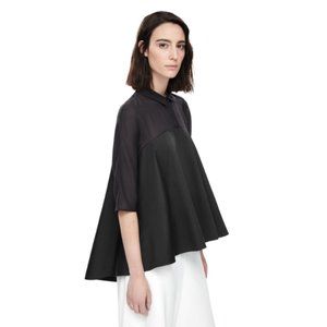 COS Black Drape Semi Sheer Blouse Size 8